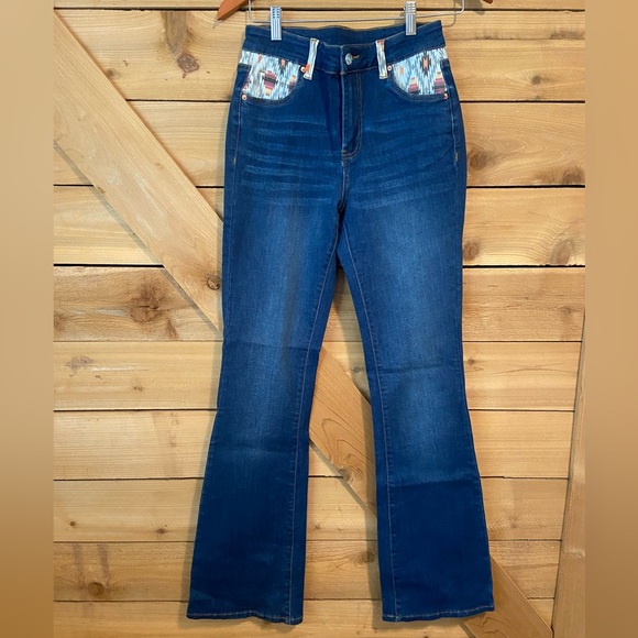 Ranch Dress’n Aztec Pockets Boot Cut Jeans - Picture 2 of 6